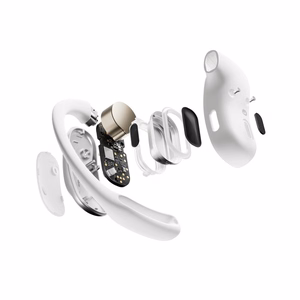 SHOKZ OpenFit Air kuulokemikrofoni langaton korvakoukulla puhelut/musiikki/urheilu/arkikäyttö Bluetooth valkoinen