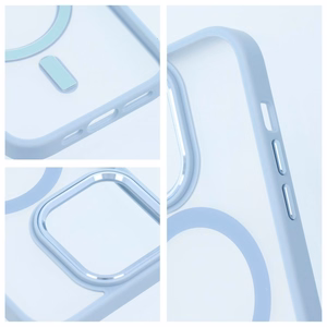 Suojakuori iPhone 16 PRO:lle Full Matte Mag Cover yhteensopiva MagSafe sininen
