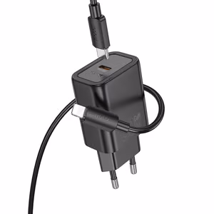Puhelinlaturi Hoco USB-C QC PD 30W + USB-C - Lightning -kaapeli N62 musta