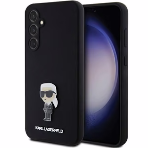 Karl Lagerfeld Silicone Ikonik Metal Pin suojakuori Samsung Galaxy S23 FE:lle - musta