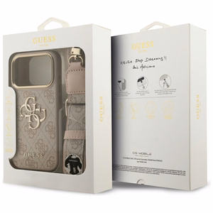 Guess 4G Big 4G Classic Logo Big Strap Metal Buttons -suojakuori iPhone 17 Pro - pinkki