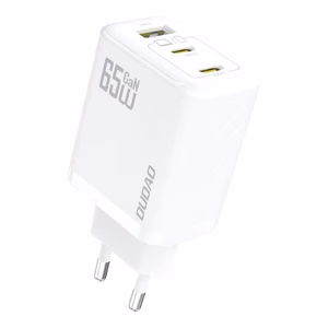Dudao A29 65 W GaN seinälaturi 2 x USB-C + 1 x USB-A - valkoinen