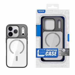 Rock Guard Lens Protection Series Magneettinen Suojakuori Iphone 17 Pro:lle läpinäkyvä-musta