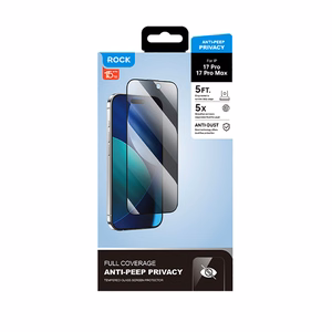 Rock Tempered glass Privacy Full-coverage Anti-static for Iphone 17 Pro Max
