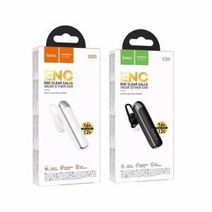 Hoco E201 -langaton monokuulokemikrofoni, ENC, Bluetooth 6.0, 130 mAh, valkoinen