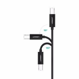 Ugreen US241 USB-C 2.0 - USB-B -kaapeli 1m - musta