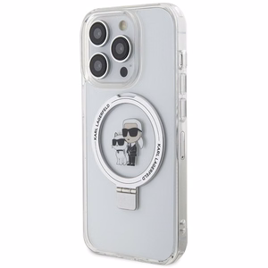 Karl Lagerfeld Ring Stand Karl&Choupette MagSafe case for iPhone 13 Pro Max - white