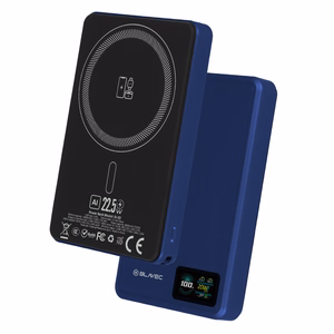 Blavec varavirtalähde 10000 mAh BJ-03 Slim 13,5 mm - Type C - 22,5 W magneettinen Magsafe 3-in-1 (PBBJ03-MC10N) tummansininen alumiini