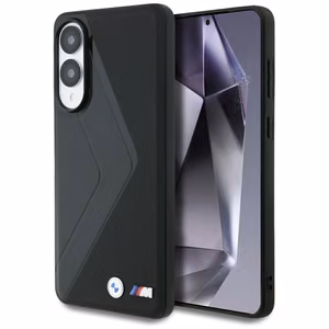 BMW Nahkainen Oversized Stripes MagSafe Suojakuori Samsung Galaxy S25 Edge:lle - Musta