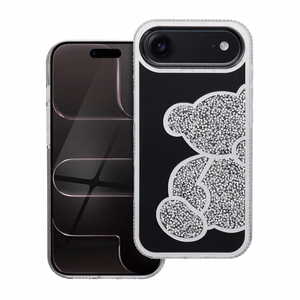 Suojakuori iPhone 17 AIR:lle Teddy Bear hopeinen