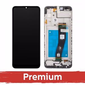 LCD-näyttö Samsung A025G A02s:lle musta kehyksellä OEM