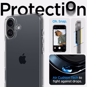Suojakuori SPIGEN Ultra Hybrid ACS08069 iPhone 16 Pluslle - Crystal Clear