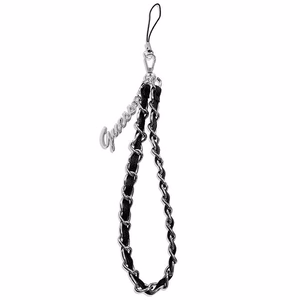 Guess riipus GUSTSASSK puhelimen hihna musta Chain Metal Logo Charm