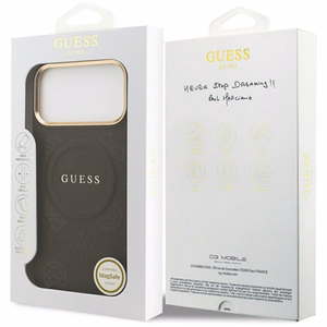 Guess Peony Hot Stamp MagSafe suojakuori iPhone 17 Pro Max - ruskea