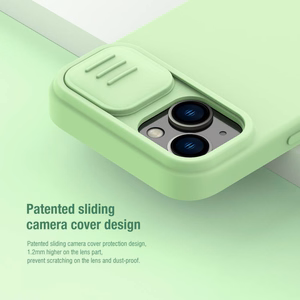 Nillkin CamShield Silky Silikoninen Suojakuori iPhone 15 Plus:lle laivastonsininen