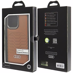 Audi Tekonahkainen Suojakuori MagSafella iPhone 14 Pro Maxille - ruskea