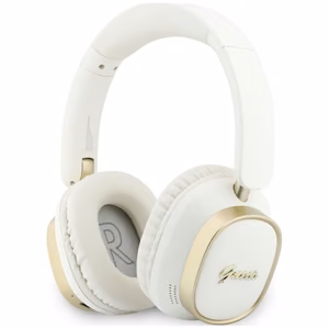 Wireless headphones Guess ENC Rectangle Metal Script white
