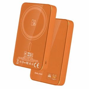Blavec varavirtalähde 10000 mAh BJ-04 Slim 13,5 mm - Type C - 22,5 W magneettinen Magsafe 3-in-1 (PBBJ04-MC10O) oranssi lasi