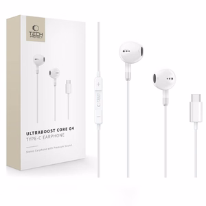 Tech-Protect Ultraboost Core G4 langalliset kuulokkeet USB-C-liitännällä – valkoinen
