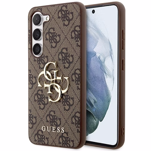 Guess GUHCS23S4GMGBR S23 S911 ruskea/ruskea kovakotelo 4G Big Metal Logo