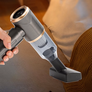 Mini Foldable Handheld Car Vacuum Cleaner with Blower Function - Black