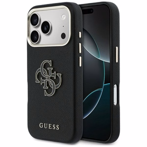 GUESS Suojakuori iPhone 17 Pro Max:lle GUHCP17X5PS4RGGK (PU FW Resin Logo) musta