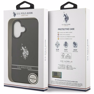 US Polo DH and Bottom Stripe Logo MagSafe -suojakuori iPhone 17 - musta