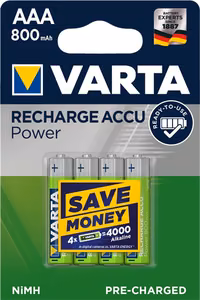 VARTA ladattava akku R3 800 mAh (AAA) ready to use 4 kpl
