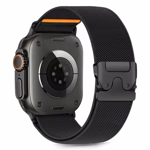 Tech-Protect Nylon Clasp Hihna Apple Watch 6/7/8/9/10/SE/Ultra 1/2 44/45/46/49mm Musta