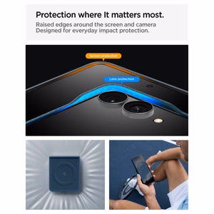 Spigen AirSkin Aramid MagFit MagSafe suojakuori mallille Samsung Galaxy Z Flip 8 – tummansininen