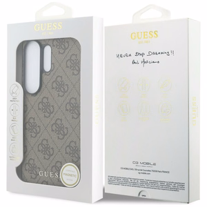 Guess 4G Classic Logo Charm MagSafe Suojakuori Samsung Galaxy S26 Ultra ruskea