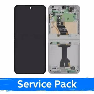 LCD-näyttö Samsung F761 Z Flip7 FE (SISEMPI) kehyksellä / Inner White / (Service Pack)