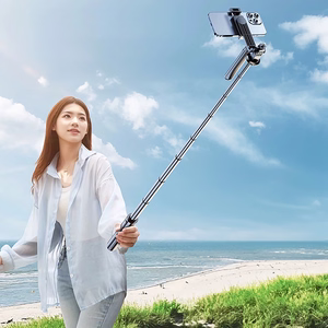 Selfiekeppi WH181-Y1S 1.75m alumiiniseoksinen teleskooppijalusta puhelinpidikkeellä - musta