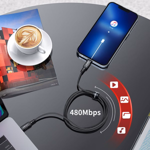 Acefast C4-01 Lightning - USB-C PD kaapeli 30W 3A 480Mb/s 1.8m - musta