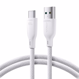 Joyroom Multi-Color Series S-A34 USB-A / USB-C kaapeli 100W 1m - valkoinen