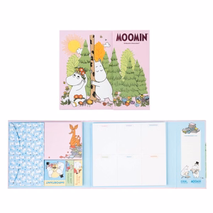 Moomins A4 -viikkosuunnittelija muistilapuilla