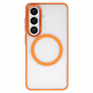 Liavec Pehmeä Suojakuori metallikehyksellä Samsung Galaxy S26:lle - oranssi