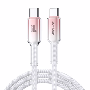 Joyroom S-A42 Crystal-Clear Series 60W USB-C - USB-C -kaapeli 1,2 m - valkoinen