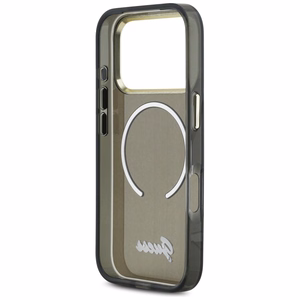 Guess IML Script Metal MagSafe Suojakuori iPhone 17 Pro Max:lle - musta