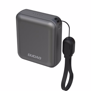 Dudao K22+ erittäin kompakti tehopankki 10000mAh 22.5W USB-C riipuksella / kaapelilla - harmaa
