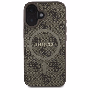 Guess 4G Ring Classic Logo MagSafe Suojakuori iPhone 16:lle - Ruskea