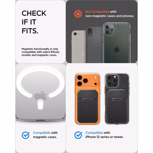Spigen Slim Fold S314-4 MagSafe-magneettikorttikotelo puhelimelle – musta