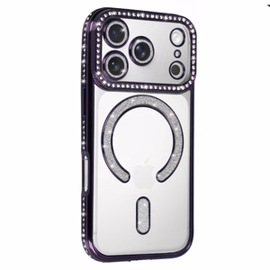 Bling MagSafe Suojakuori iPhone 17 Pro:lle violetti