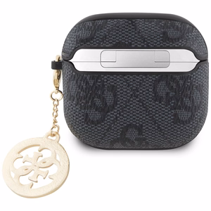 Guess 4G Strass Charm kotelo AirPods 4 - musta
