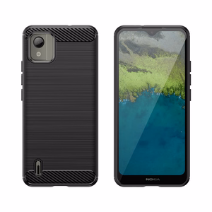 Carbon Case silikoninen suojakuori Nokia C110:lle - musta