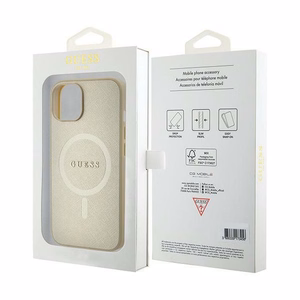 Guess GUHMP15MPSAHMCB iPhone 15 Plus 6.7" gold/gold hardcase Saffiano MagSafe