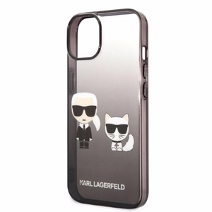 Karl Lagerfeld KLHCP14LTGKCK iPhone 14 Pro 6.1 "kovakotelo musta / musta Gradientti Ikonik Karl & Choupette