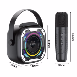 Blavec kannettava Bluetooth-kaiutin WS-08 Karaoke Idol - 8 W kahdella mikrofonilla (WS08-2MB) musta