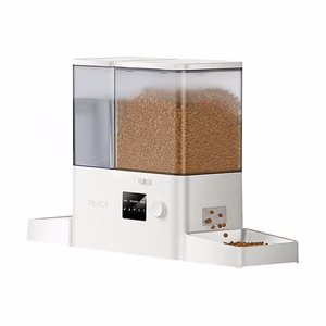 Rojeco 2-in-1 Wi-Fi pet water fountain and feeder, White