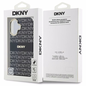 DKNY Repeat Texture Pattern Stripe Suojakuori iPhone 16:lle - musta